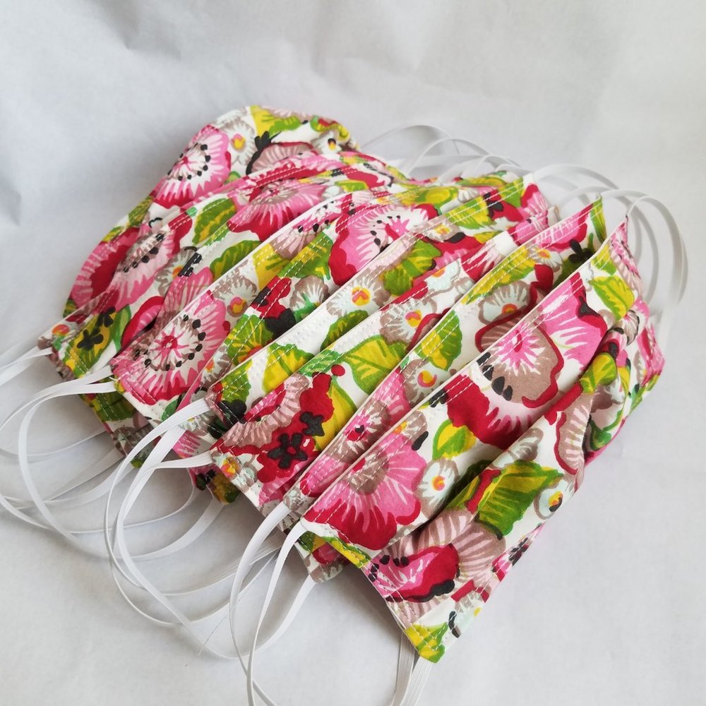 5 pack! Cotton face mask lot Floral/White new